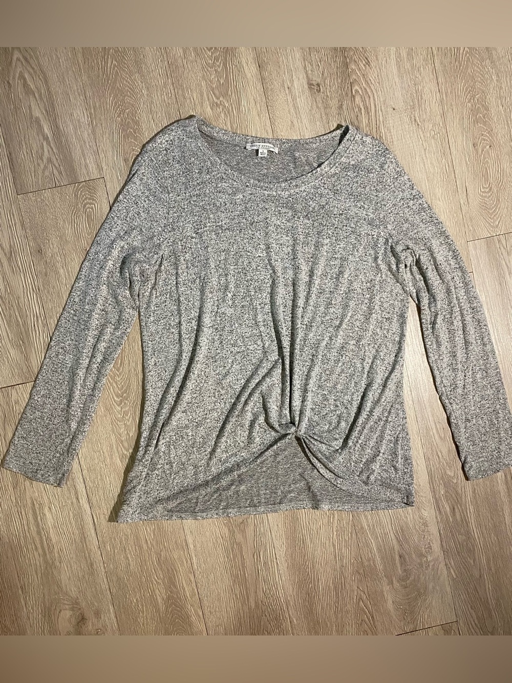 💜 Green Envelope Gray Long Sleeve Top Size Large